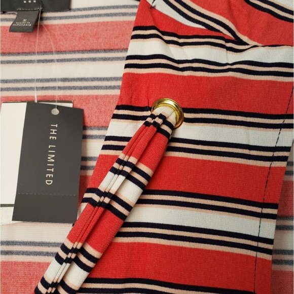 NEW STRIPPED TIE-NECK SLEEVELESS BLOUSE - Picture 5 of 7